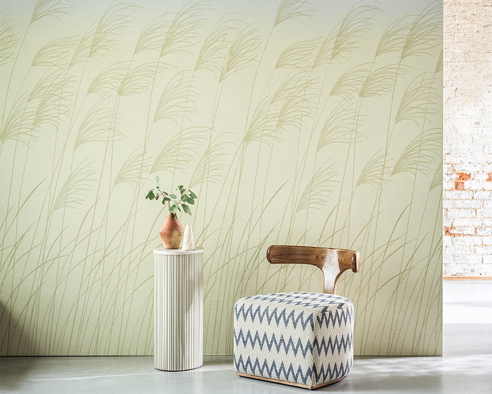 Harlequin Miscanthus Wallpaper in a living room