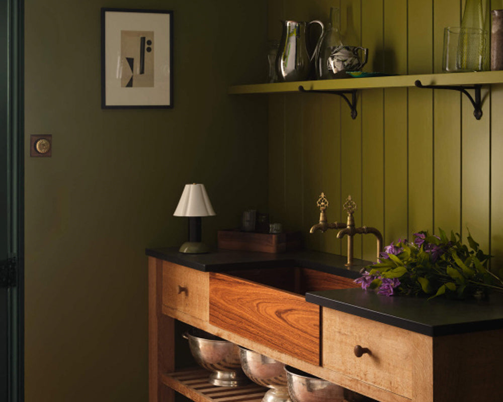 Paint & Paper Library Midelt Sage 711 Paint in a kitchen space