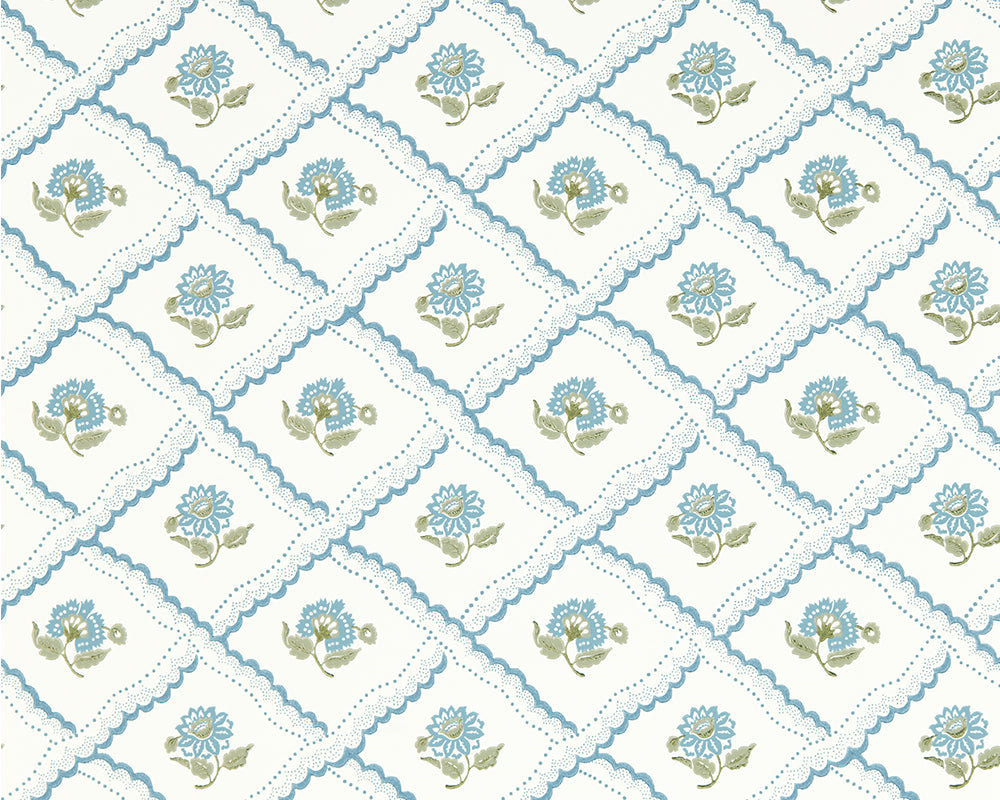 Sanderson Fairdown Wallpaper in Wedgwood/Willow