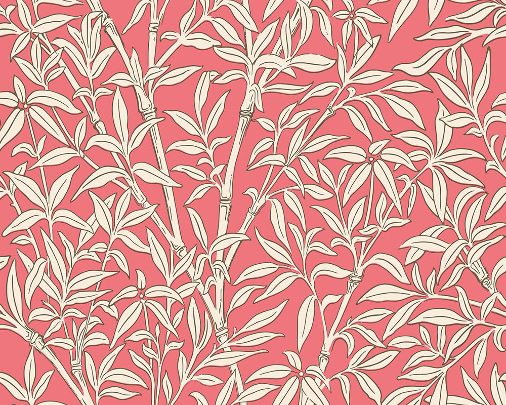 Cole & Son Bamboo Forest in Chalk on Rouge