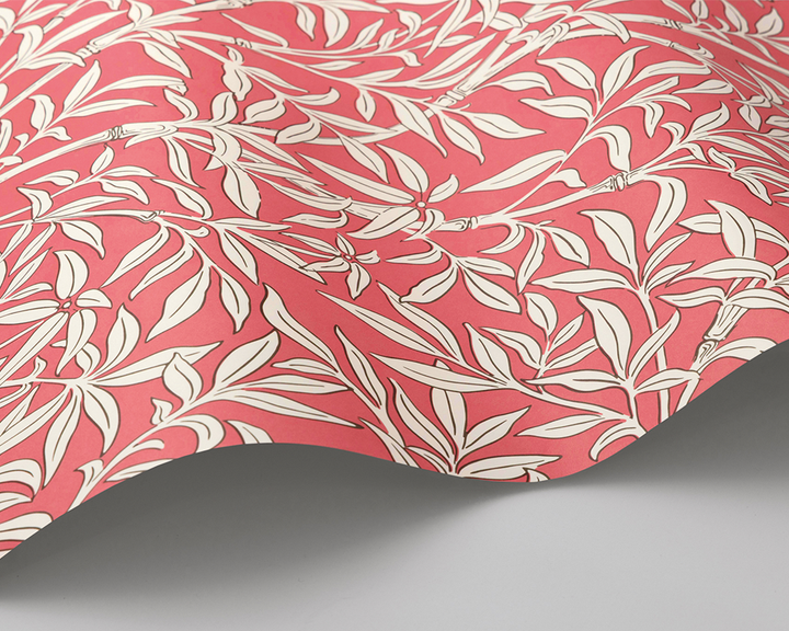 Cole & Son Bamboo Forest Wave in Chalk on Rouge