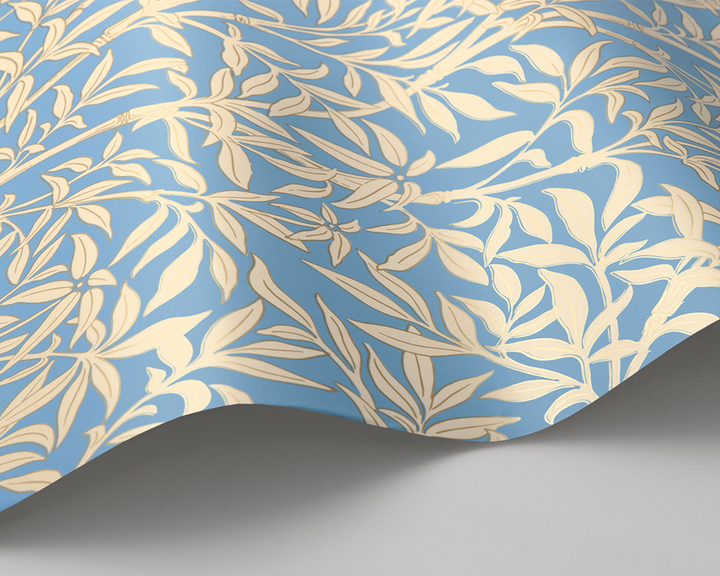 Cole & Son Bamboo Forest Wave in Buttercup Yellow on Cornflower Blue