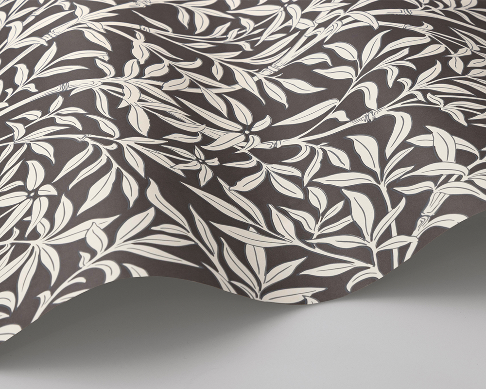 Cole & Son Bamboo Forest Wave in Snow on Soot
