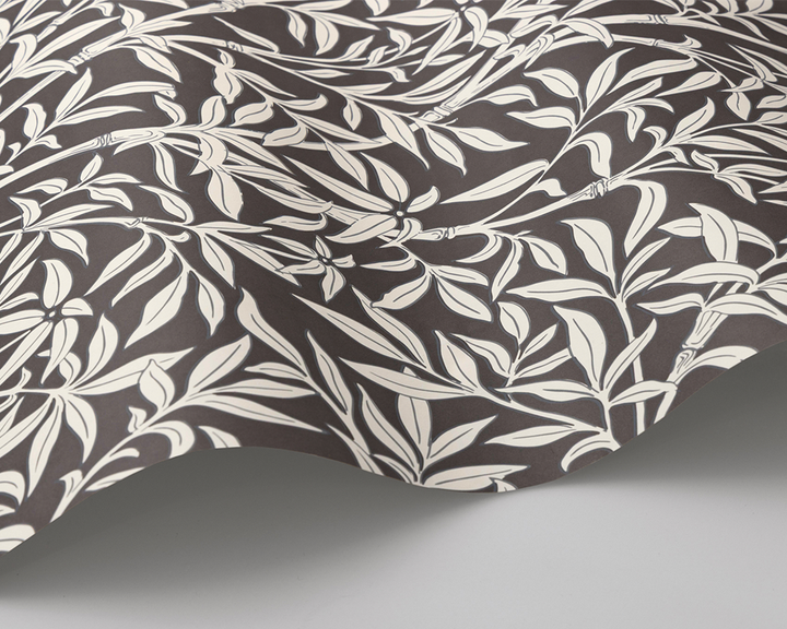 Cole & Son Bamboo Forest Wave in Snow on Soot