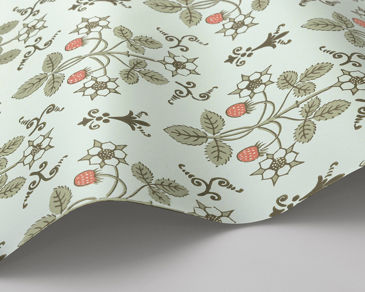 Cole & Son Strawberry Wave in Duck Egg