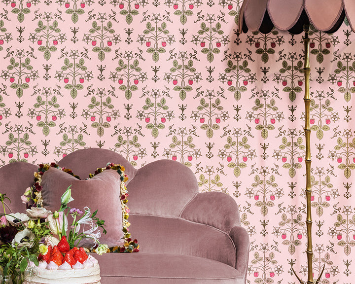 Cole & Son Strawberry in sitting room