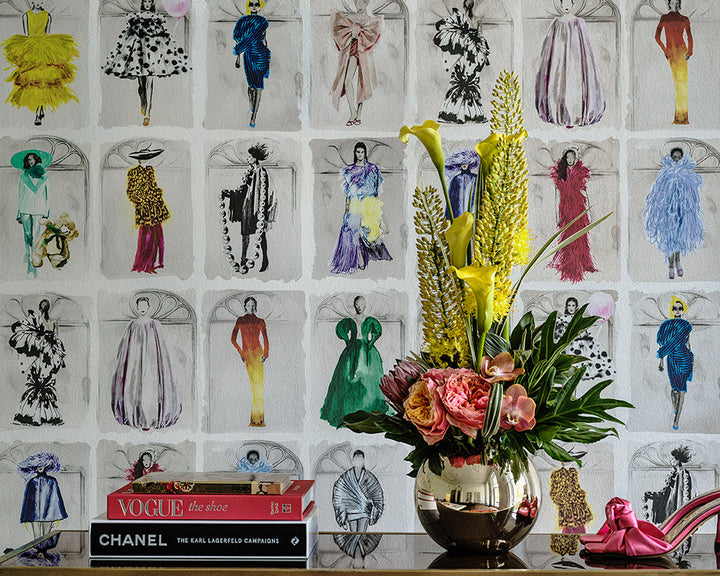 Cole & Son x Harrods Couture Carousel with Windows in an office