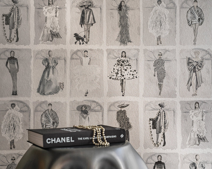 Cole & Son x Harrods Couture Carousel with Windows in a dressing room