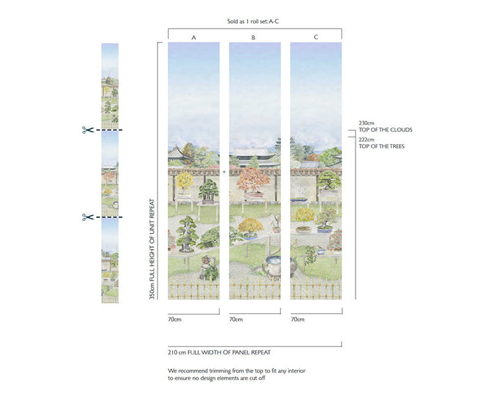 Cole & Son Bonsai Garden panels details