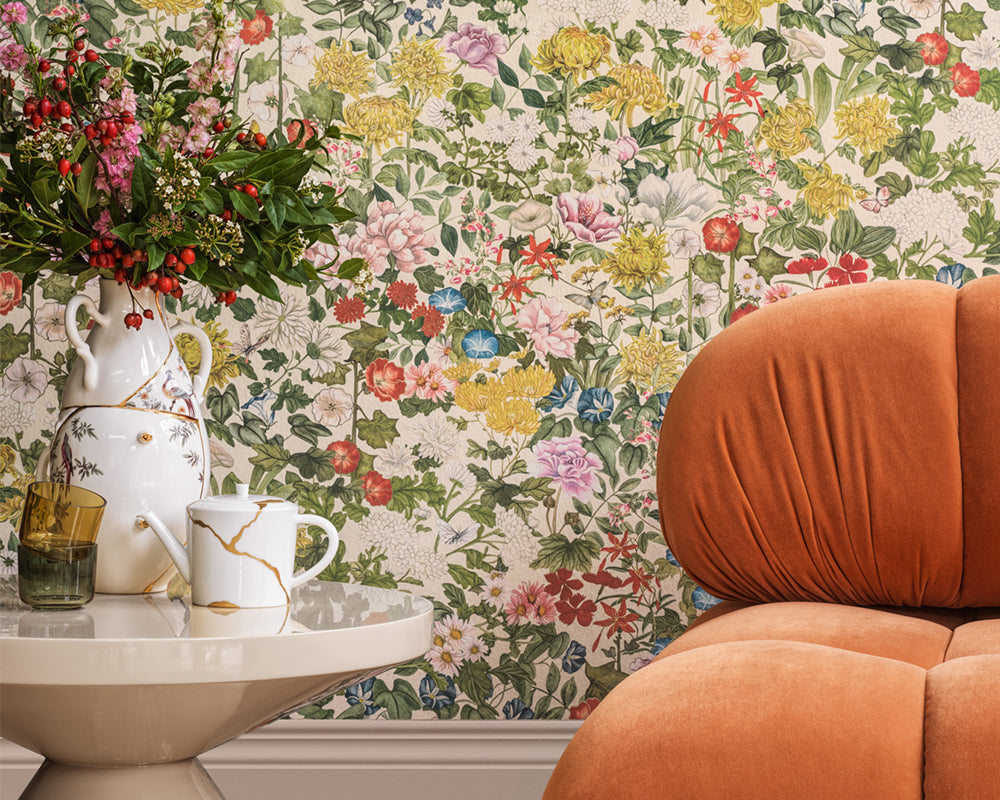 Cole & Son Flora Province in a living room