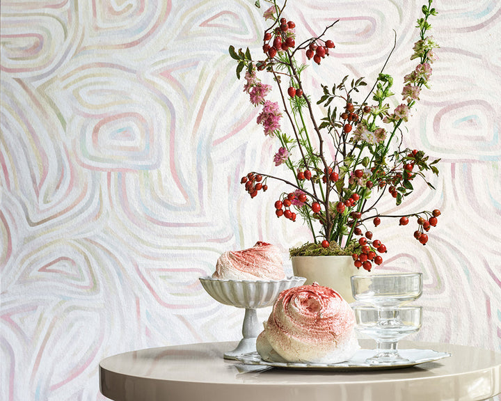 Cole & Son Kawakubo in Apple White & Rose detail
