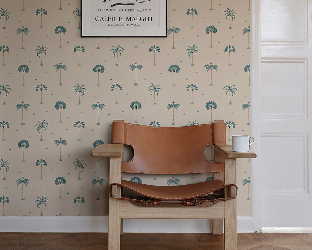 Sandberg Milo Wallpaper with a chair