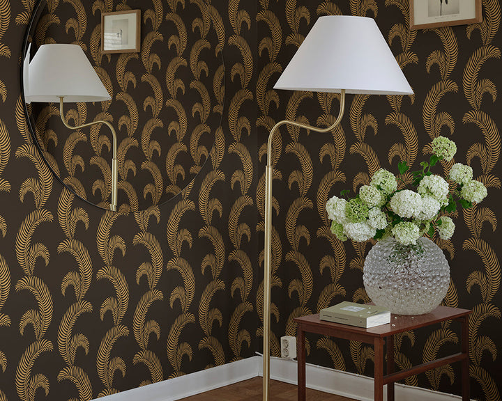 Sandberg Jasmine Wallpaper in a living room