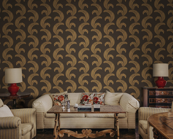 Sandberg Jasmine Wallpaper in a living room