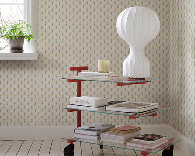 Sandberg Betty Wallpaper in Yellow in a living room