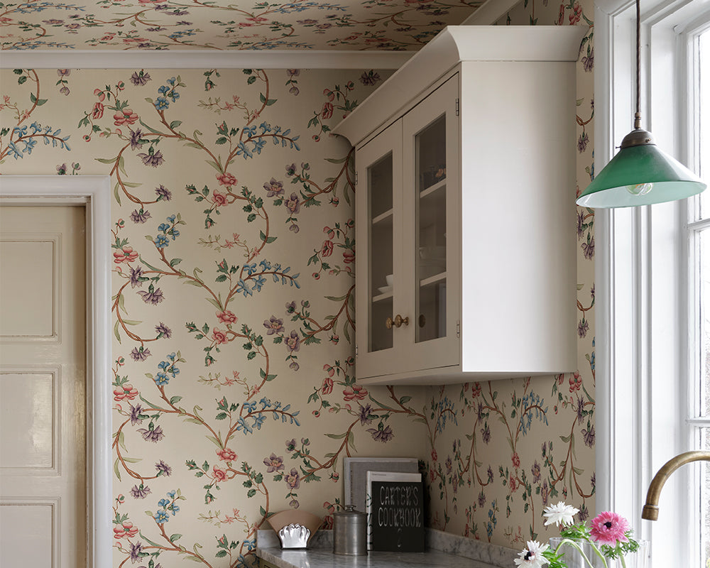 Sandberg Clara Wallpaper in Colourful in a kitchen
