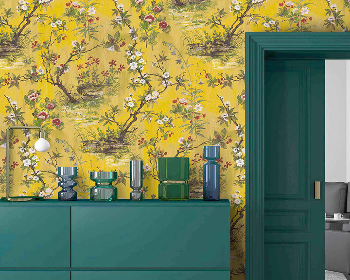 Woodchip & Magnolia Rivington Wallpaper in a hallway
