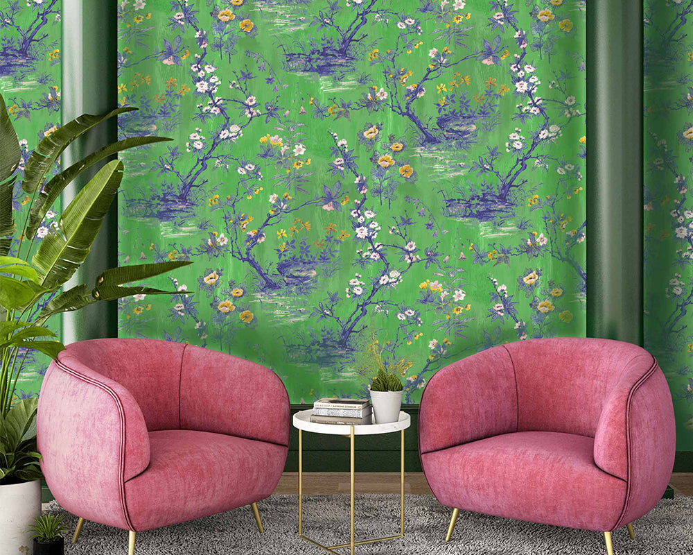 Woodchip & Magnolia Rivington Wallpaper in a living room