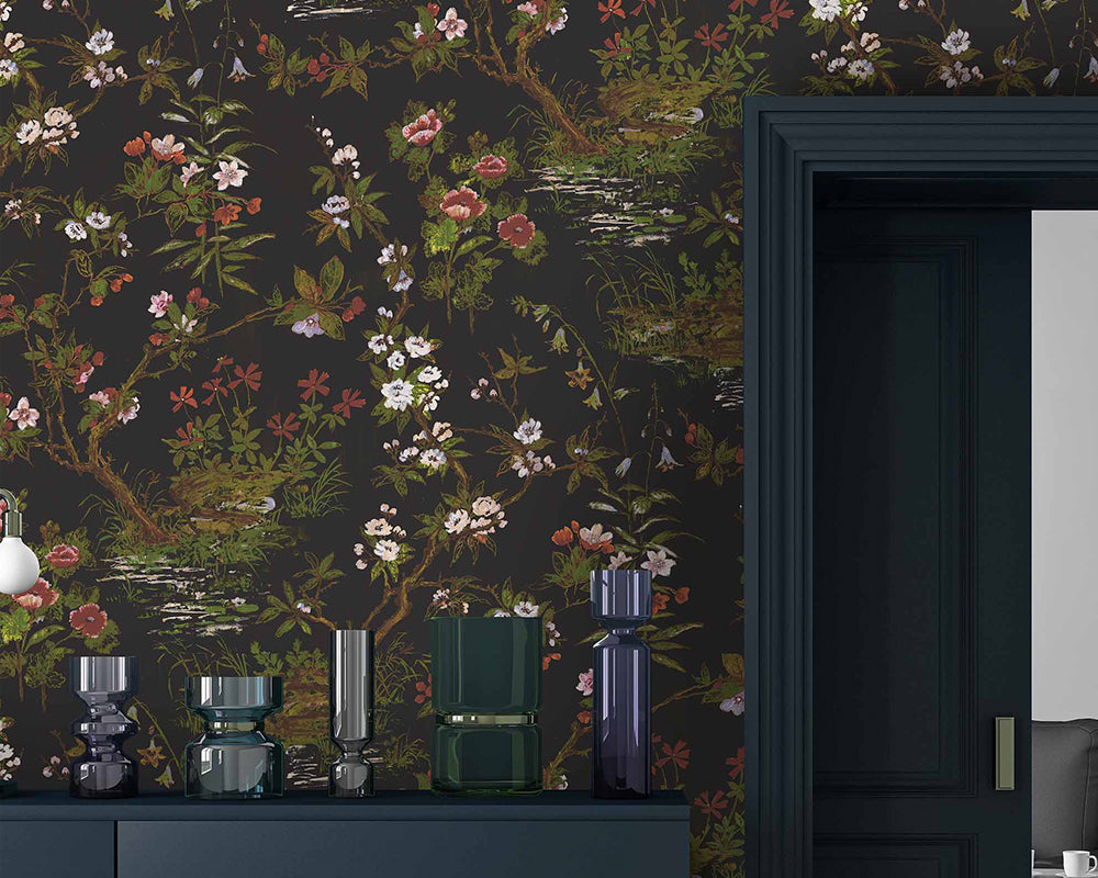Woodchip & Magnolia Rivington Wallpaper in a hallway
