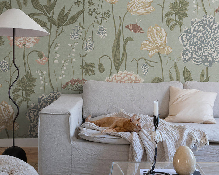 Sandberg Aurelie Mural Wallpaper in a living room