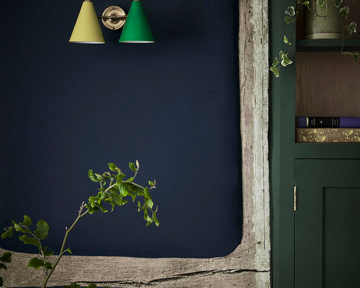 Little Greene Dock Blue 252 Paint on a wall