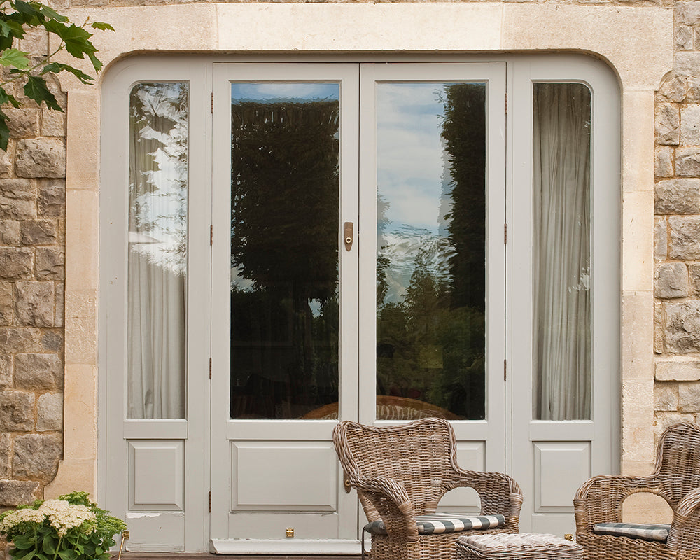 French Gray 18 paint by Farrow & Ball on external french doors