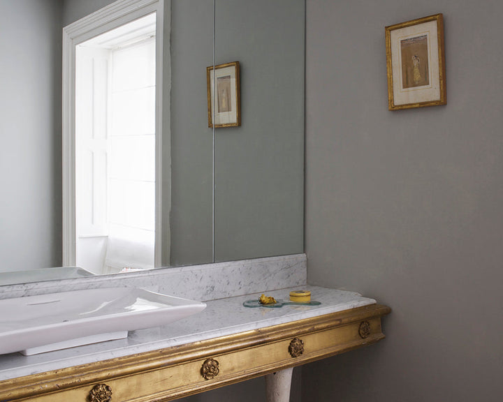 Lamp Room Gray 88 paint by Farrow & Ball in a bathroom