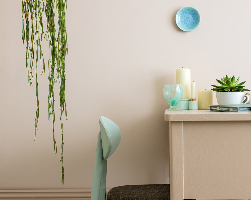 Pink Ground 202 paint by Farrow & Ball in a childs bedroom