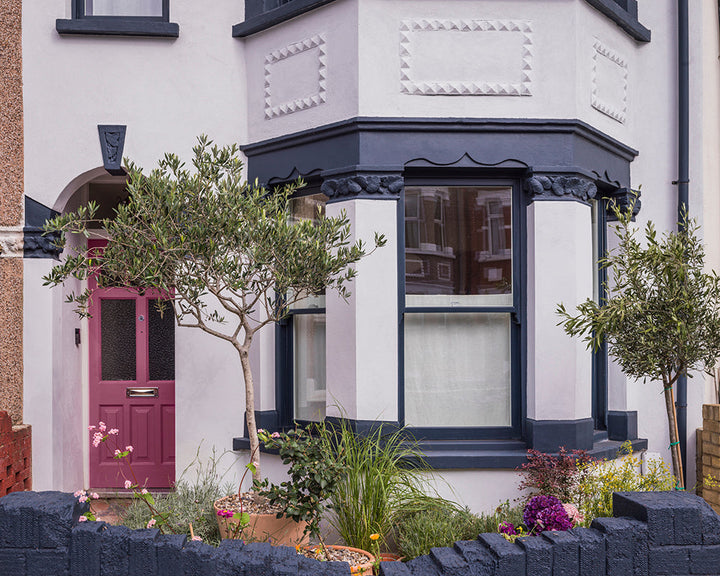 Rangwali 296 paint by Farrow & Ball on a exterior door of a terraced home