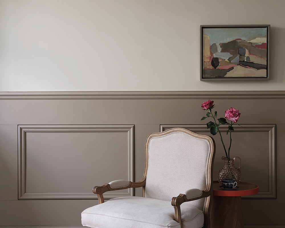 London Stone 6 paint by Farrow & Ball in a hallway with chair