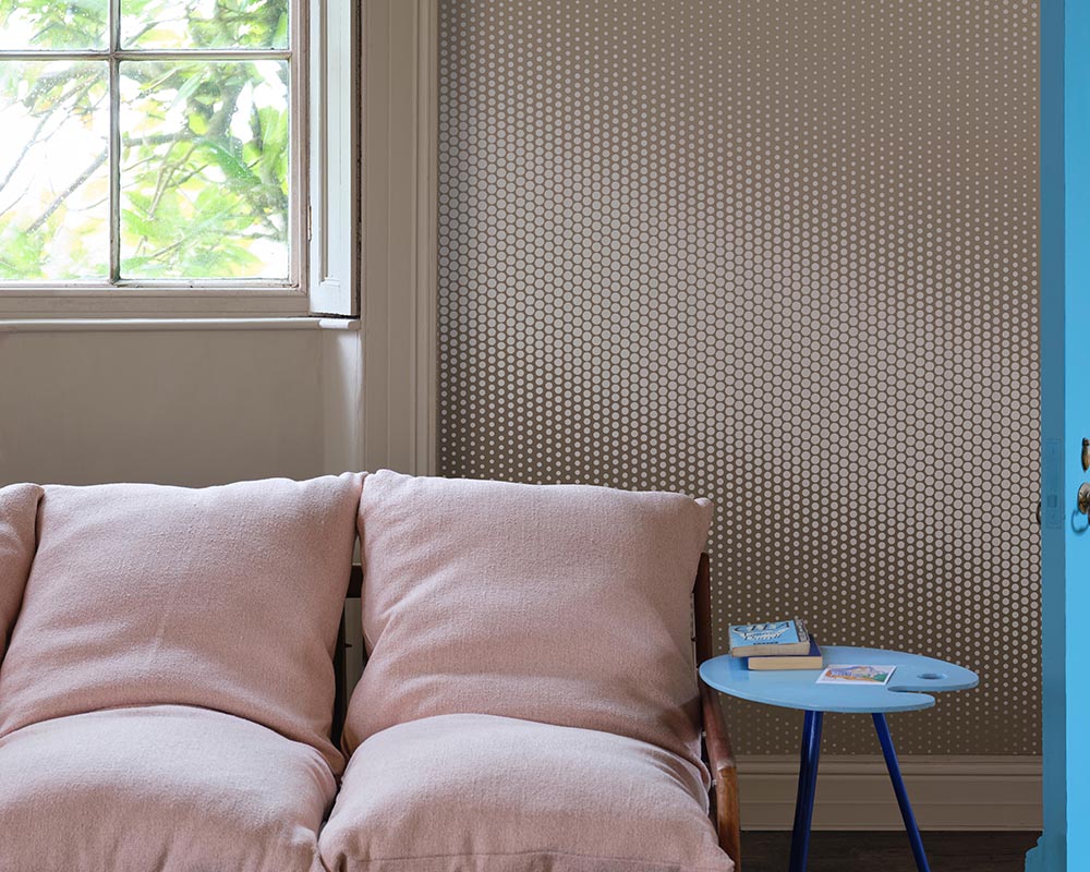 Roasted Macadamia CB2 paint by Farrow & Ball in a living space on the woodwork