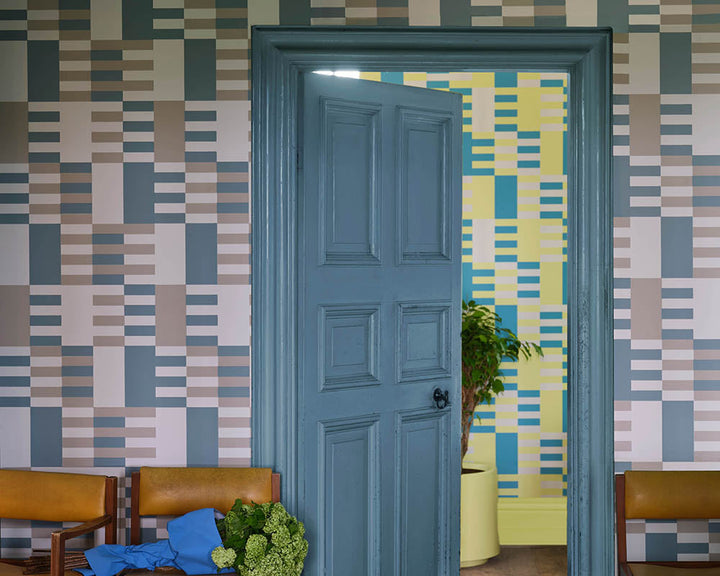 Sardine CB08 paint by Farrow & Ball on woodwork and the door