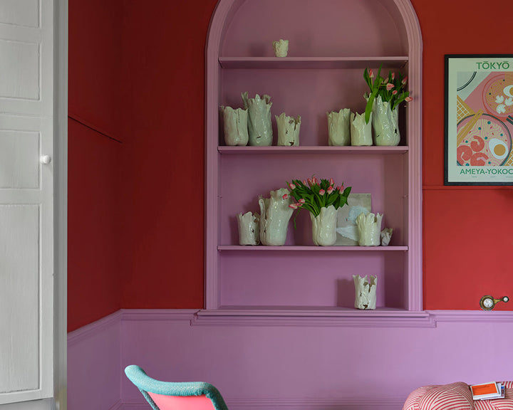 Romesco CB4 paint by Farrow & Ball used in a room with Shallot