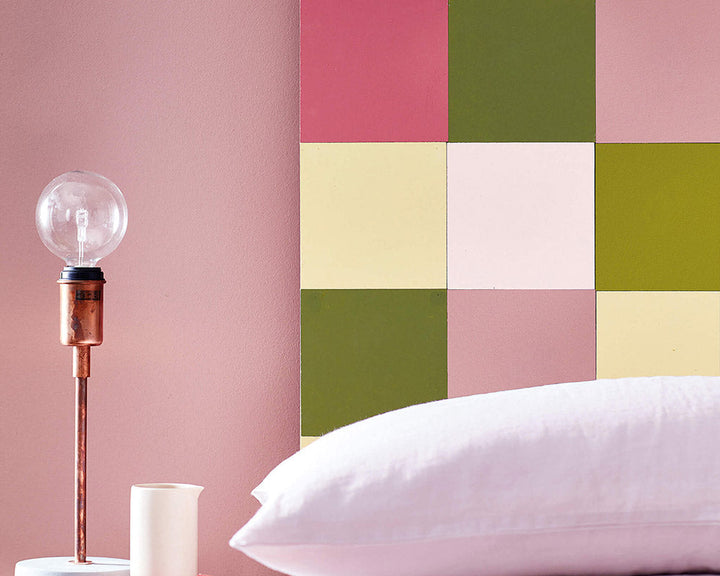 Little Greene Carmine 189 Paint on a headboard