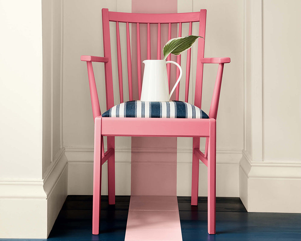 Little Greene Carmine 189 Paint on a chair