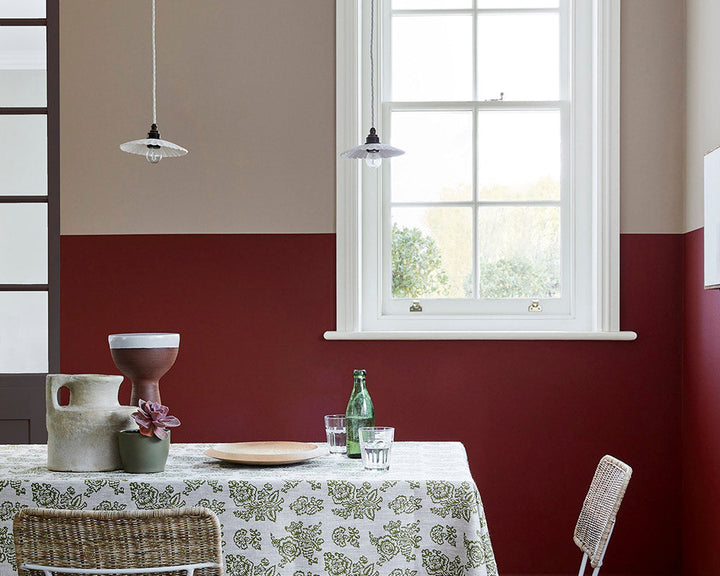 Little Greene Rolling Fog Dark 160 Paint in a dining room