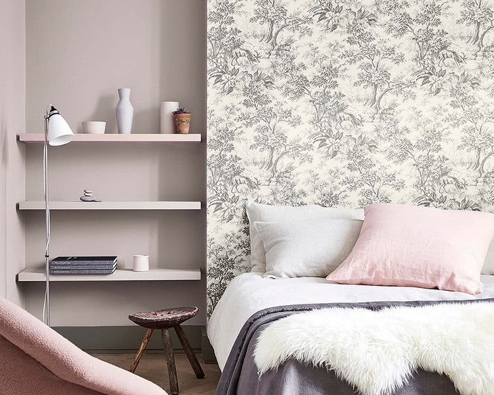 Little Greene Perennial Grey 245 Paint in a bedroom