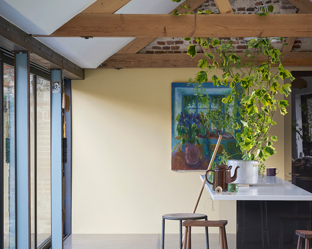 Hay 37 paint by Farrow & Ball on the walls of a barn conversion