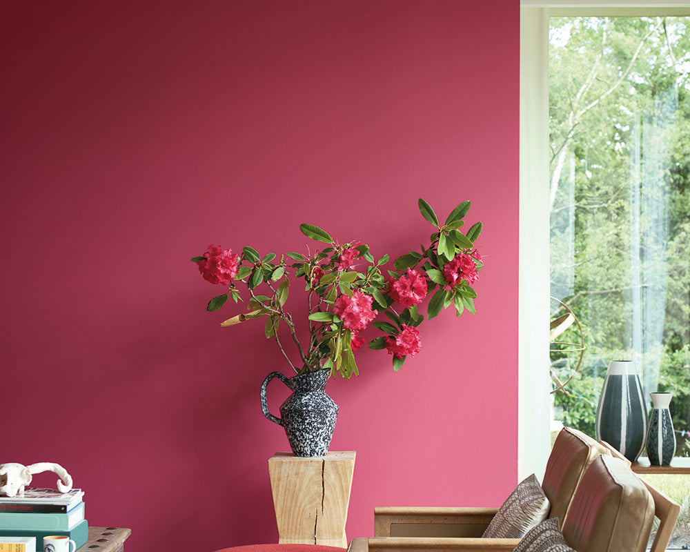 Farrow & Ball Lake Red W92 Paint on a feature wall