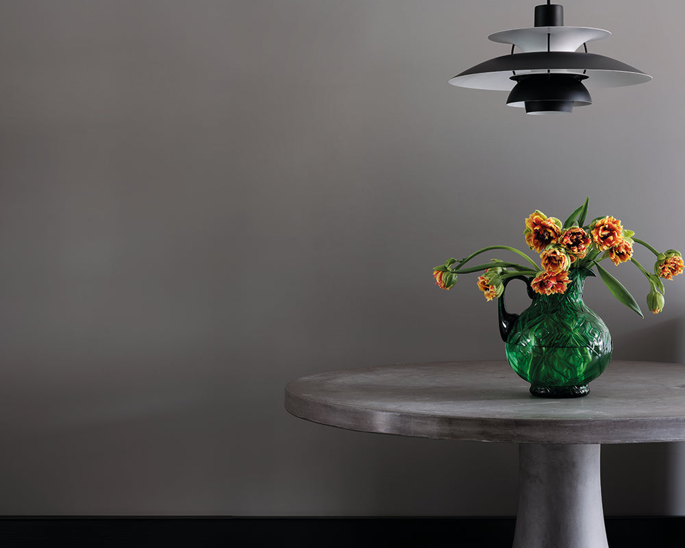 Stoke CC7 paint by Farrow & Ball in a modern and clean dining room