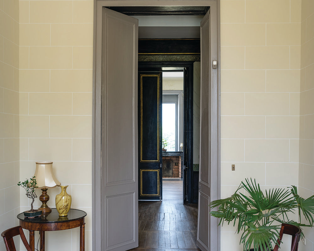 Pale Hound 71 paint by Farrow & Ball used in an entrance hallway