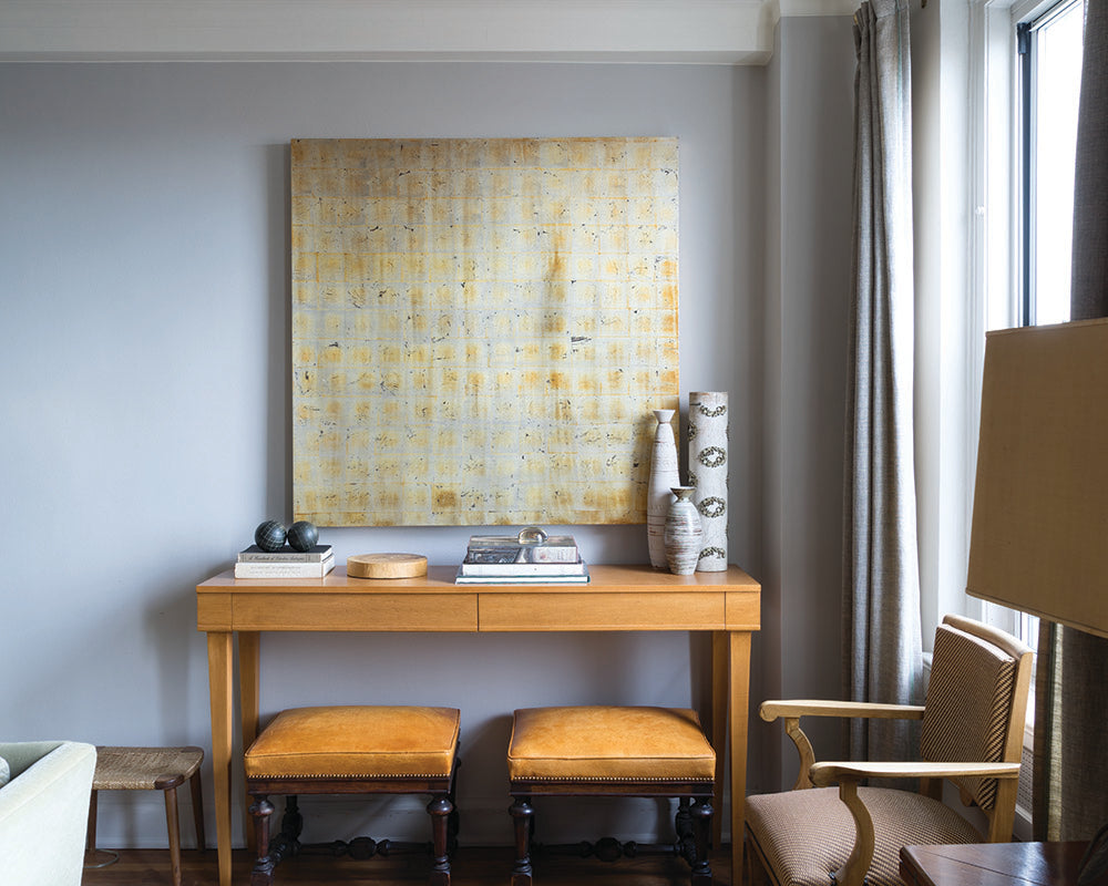 Parma Gray 27 paint by Farrow & Ball used in a home study