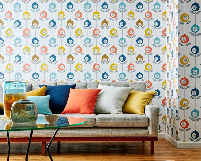 Scion Pepino Sky/Cinnamon/Ink 111543 Wallpaper