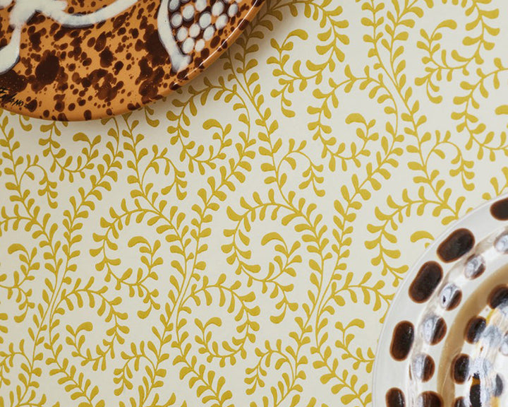 Jane Churchill Millie Wallpaper on a kitchen wall