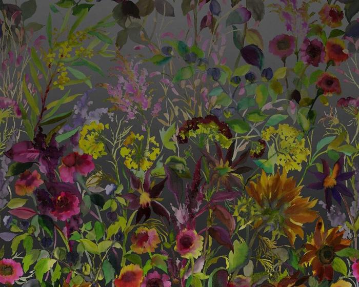 Designers Guild Indian Sunflower Graphite PDG1068/01 Wallpaper