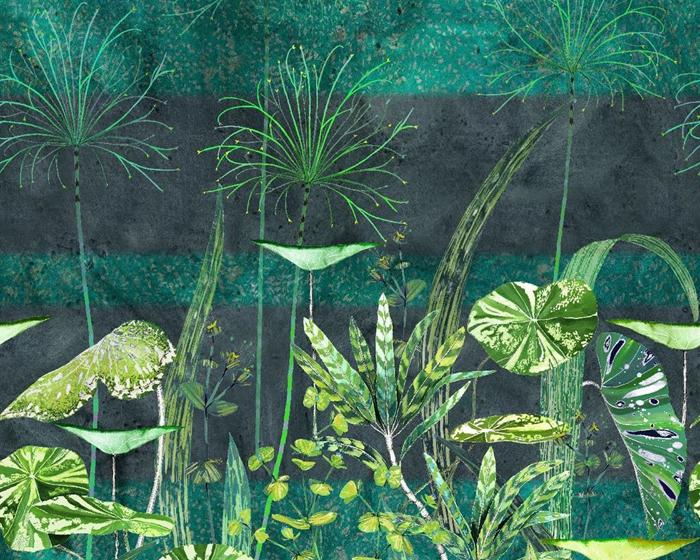 Designers Guild Arjuna Leaf Viridian PDG1088/01 Wallpaper