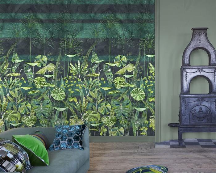 Designers Guild Arjuna Leaf Viridian PDG1088/01 Wallpaper