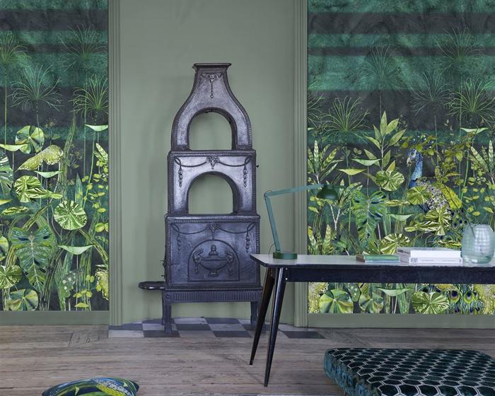 Designers Guild Arjuna Leaf Viridian PDG1088/01 Wallpaper