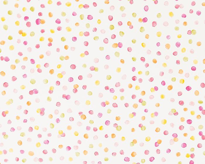 Scion Lots of Dots Blancmange/Rasberry/Citrus 111284 Wallpaper