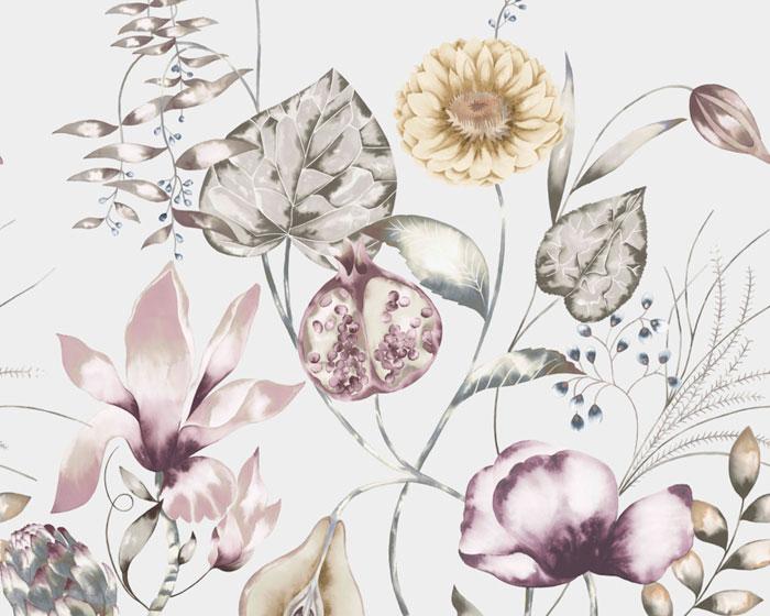 Harlequin Quintessence Ochre/Olive/Heather 111488 Wallpaper